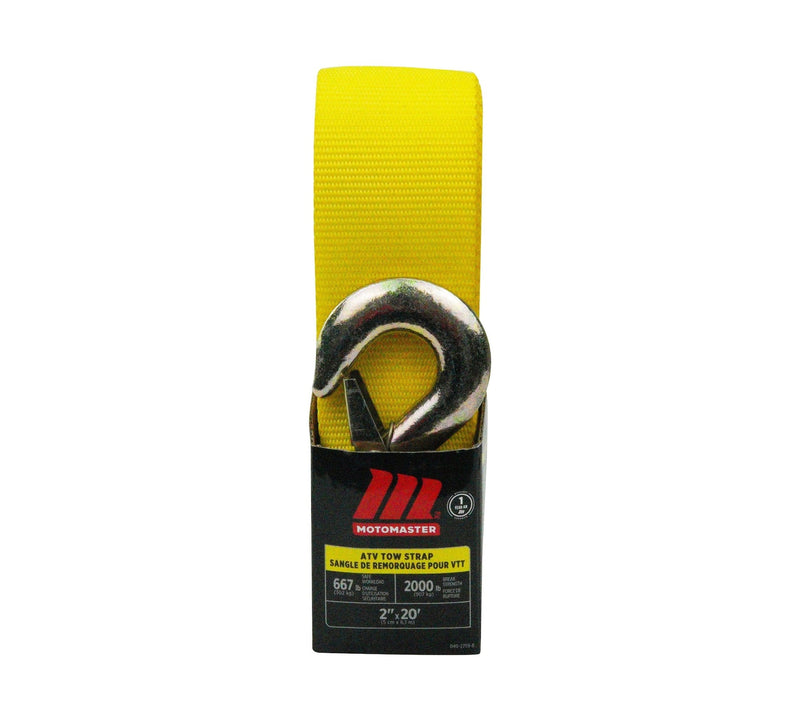 2,000-lb ATV Tow Strap with Hook, 2-in x 20-ft N1661