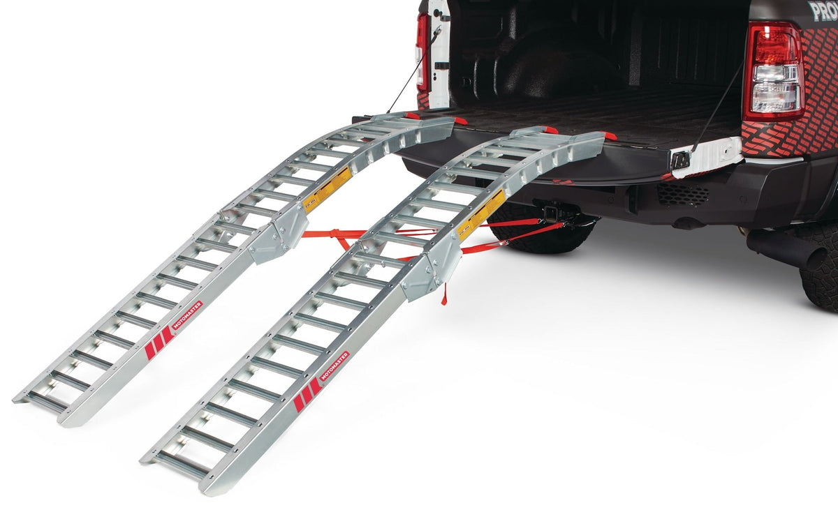 Steel Rung Folding Arched Loading Ramps Pair, Easy-To-Use, 84-in, 2-pc