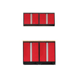 Bold 3.0 Series All-in-One Lockable Steel Garage Cabinetry Set with Bamboo Top, Black/Red, 48-in x 18-in x 76.75-in, 5-pc