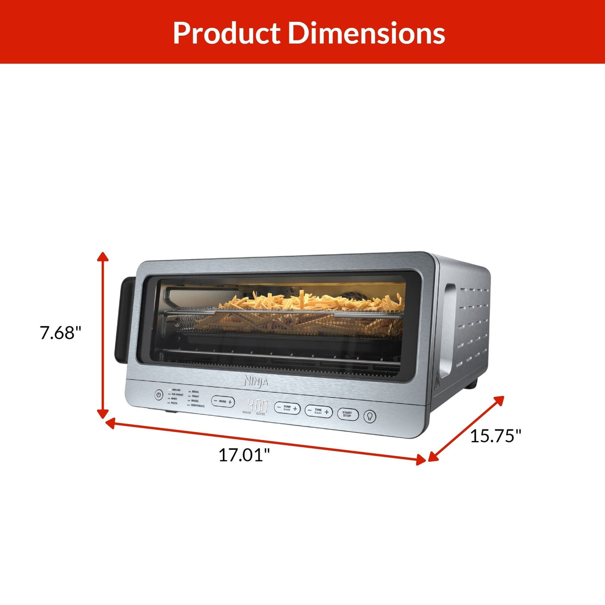 Flip Space-Saving 8-in-1 Toaster Oven & Air Fryer