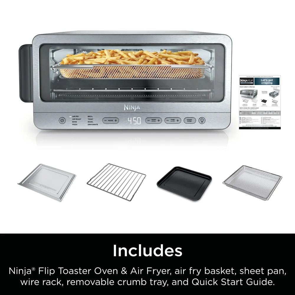 Flip Space-Saving 8-in-1 Toaster Oven & Air Fryer