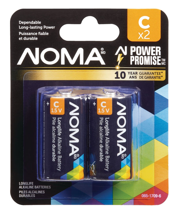 2-pk C Alkaline Batteries, Long Lasting M7170