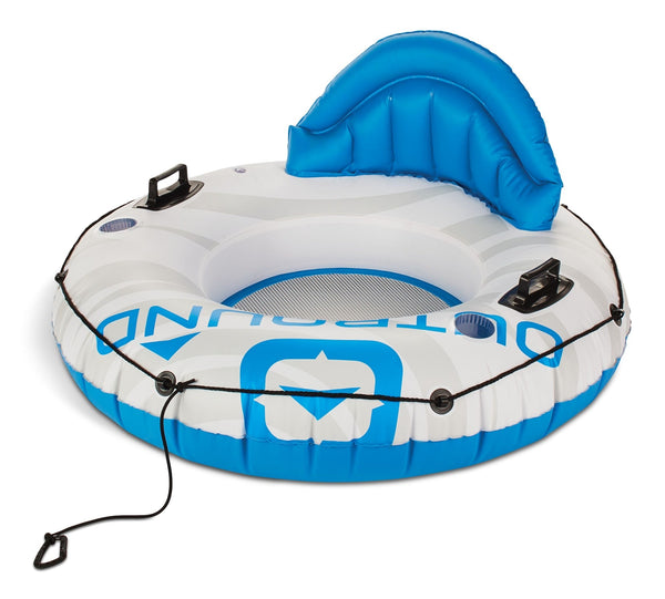 Inflatable Connectable River Tube, 1-Person, White/Blue, 51-in B4509