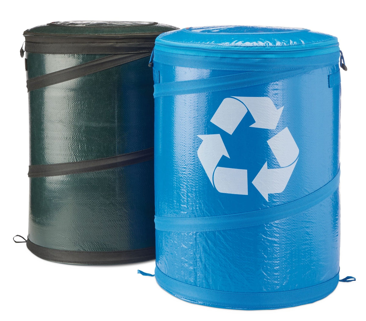 Round Collapsible Garbage & Recycle Can, 53-L, 2-pk