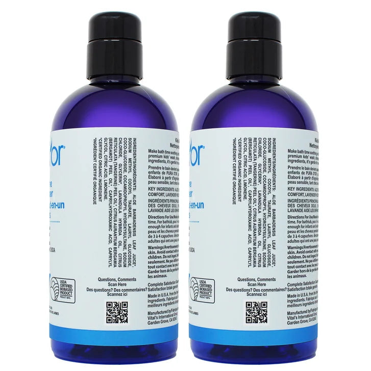Pura D'or Kids All-in-One Gentle Cleanser, 2 x 473 mL