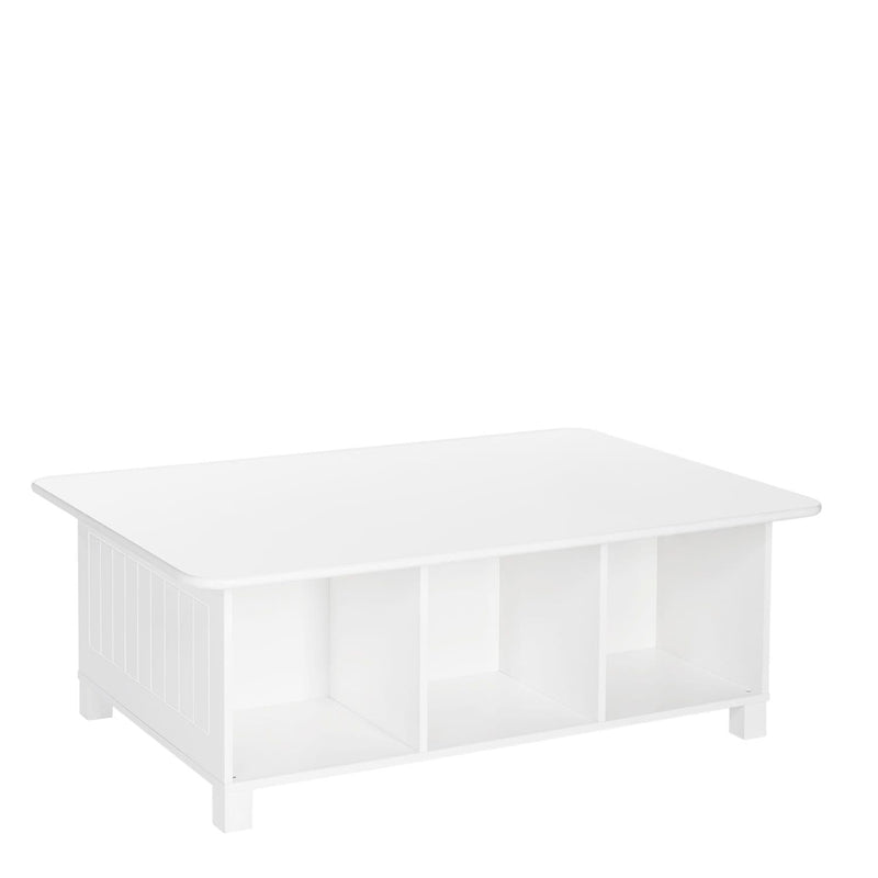 Home Kids' Desk, Activity & Play Table with 6 Storage Cubbies, For Bedroom/Playroom, White I3646