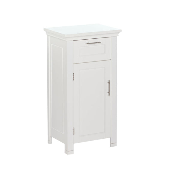 Home Somerset Single Door Bathroom & Laundry Storage Cabinet with Drawer & Adjustable Shelf, White I4775