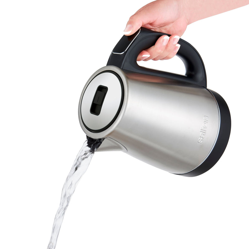 Cordless Electric Kettle with Digital Display, Stainless Steel, 1.7-L J4548