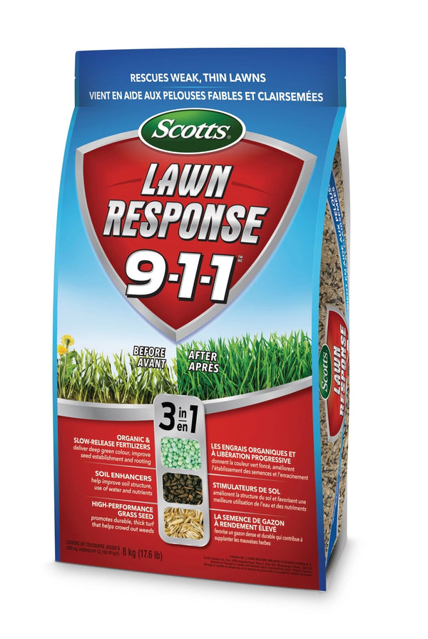 Lawn Response 3-in-1 Grass Seed & Fertilizer Mix, 9-1-1, 8-kg E2426