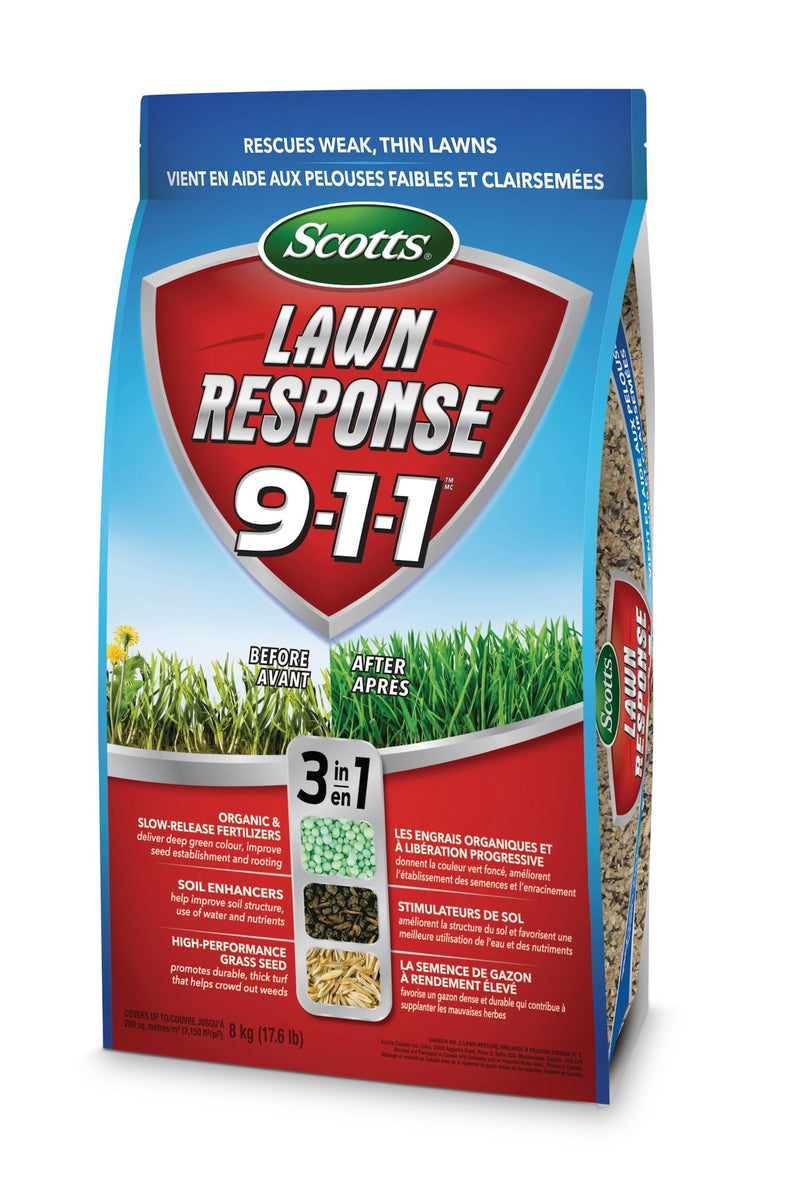 Lawn Response 3-in-1 Grass Seed & Fertilizer Mix, 9-1-1, 8-kg E2426