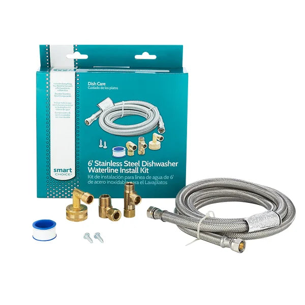 Smart Choice 6 ft. Stainless Steel Dishwasher Waterline Kit B3164