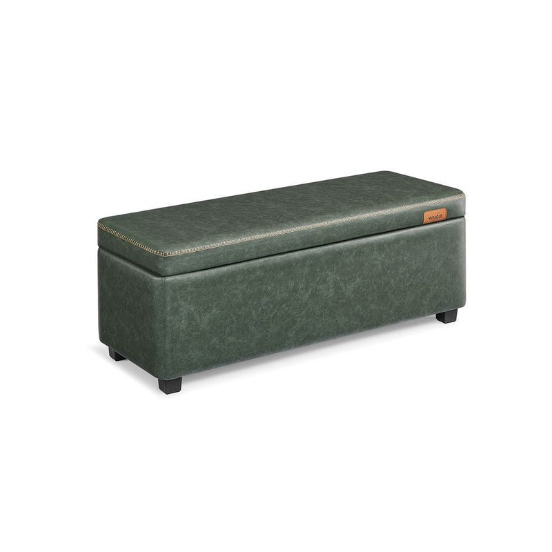 Home Mid-Century Modern Green Storage Ottoman P821