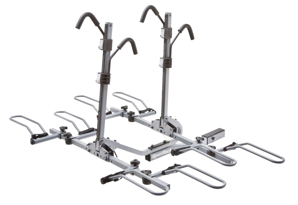 SR2902LR Crest Deluxe 4-Bike Lock & Tilt Platform Hitch Mount Bike Rack, Fits 2-in Receiver, Granite Grey