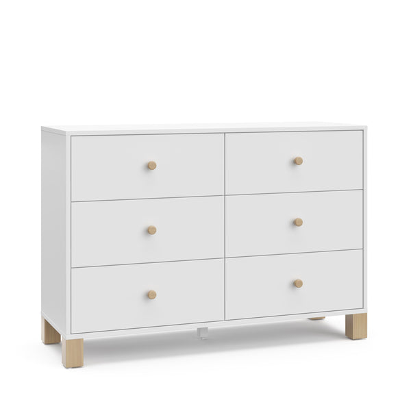 California 6-Drawer White/Driftwood Double Dresser/Chest J928