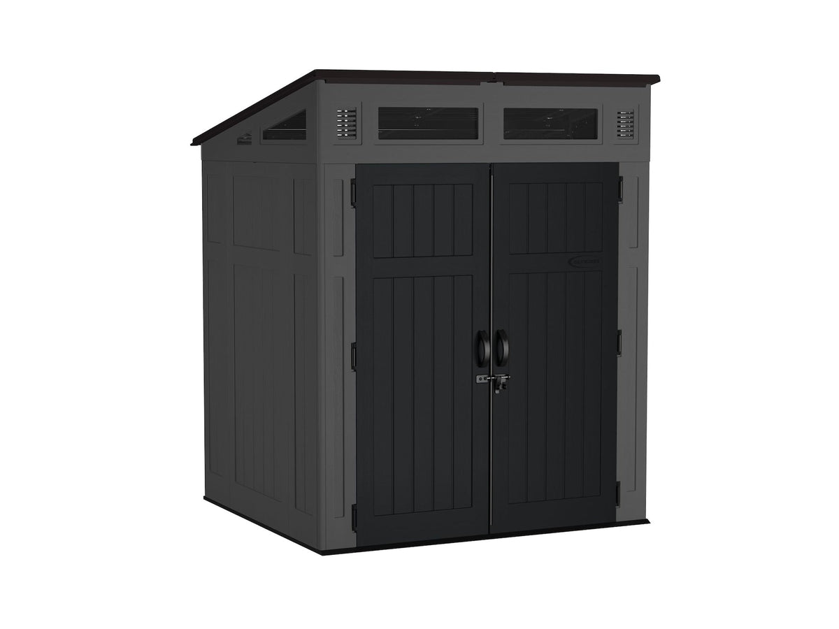 Modernist 6x5-ft Peppercorn/Black Storage Shed