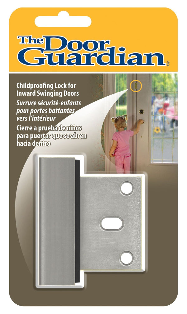 Child Proof Lock for Inwards Swinging Door, Satin Chrome W8792