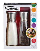 Stainless Steel/Glass Salt & Pepper Grinder Mill Set, Pre-Filled, 8-in, 2-pc