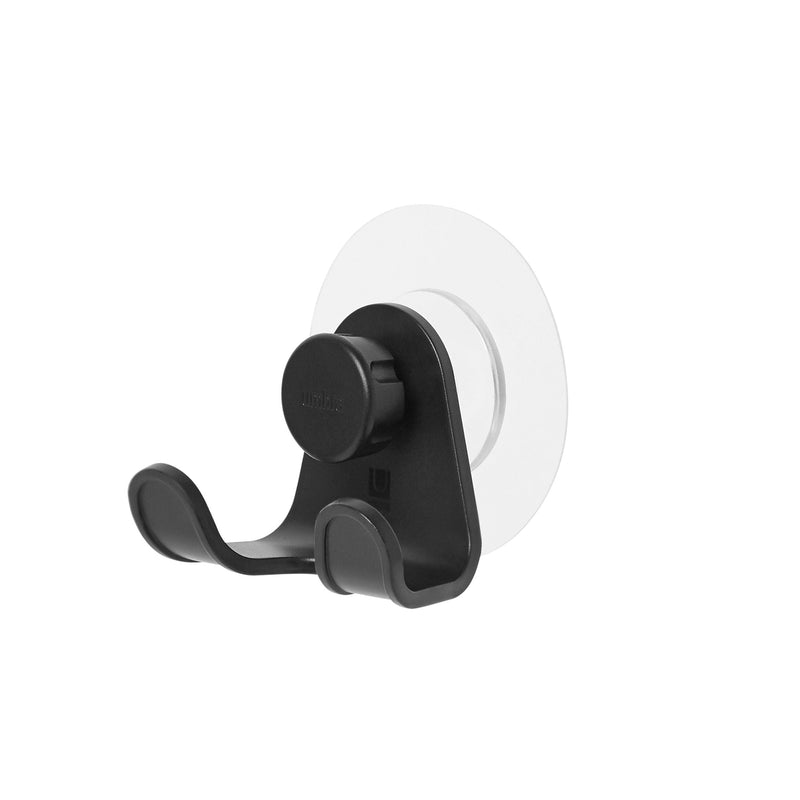 Flex Adhesive Rust-Resistant Double Shower Hook, Black Y6936