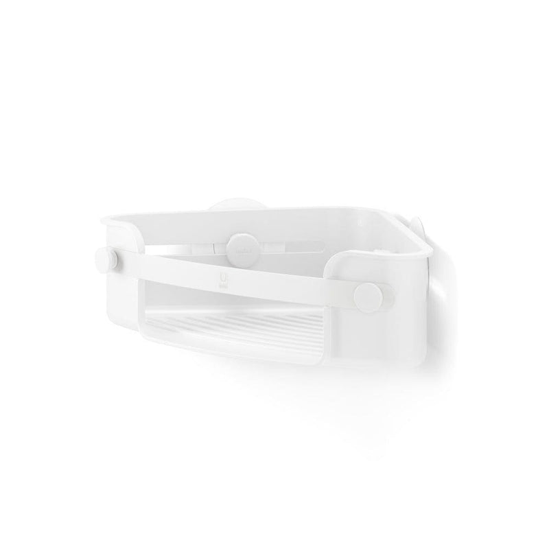 Flex Gel-Lock Rust-Resistant Corner Shower Caddy, with Hooks, White J7432