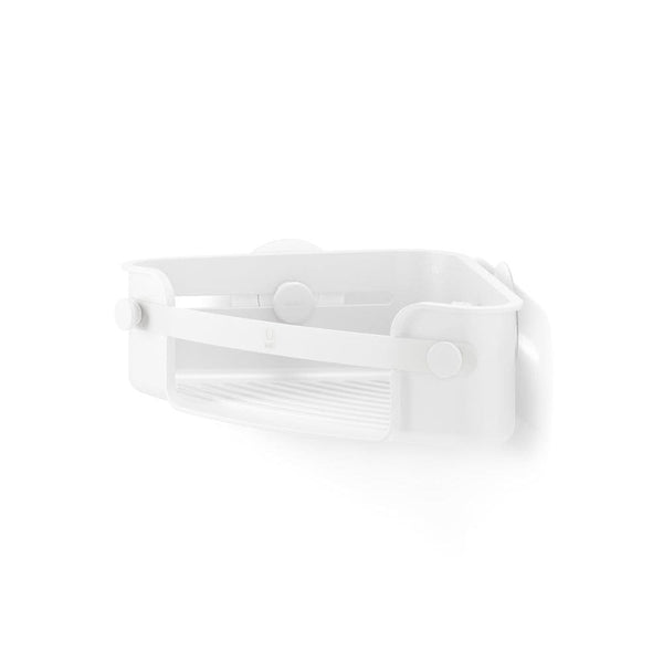Flex Gel-Lock Rust-Resistant Corner Shower Caddy, with Hooks, White X6132