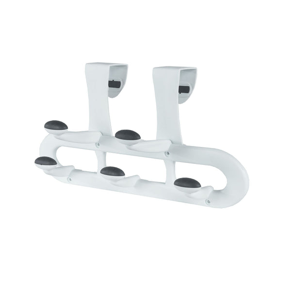 Plastic 5-Hook Over the Door Hook, White, 13-in L6985