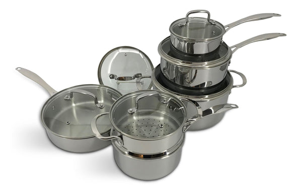 Series 3-Ply Clad Stainless Cookware Set, Oven Safe Q6069