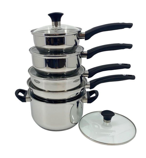 Everyday Series Premium Stainless Steel Cookware Set, Dishwasher & Oven-Safe, 10-pc H5815
