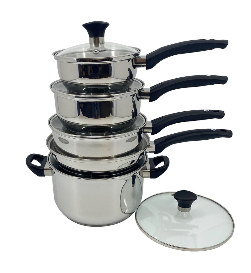 Everyday Series Premium Stainless Steel Cookware Set, Dishwasher & Oven-Safe, 10-pc H5815