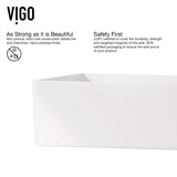 Magnolia White Bathroom Sink/Basin Set with Olus Wall Mount Faucet and Rectangular Composite Vessel