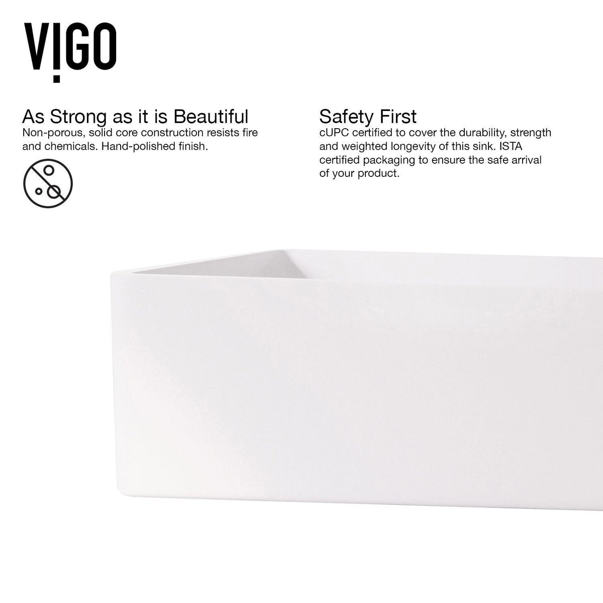 Magnolia White Bathroom Sink/Basin Set with Olus Wall Mount Faucet and Rectangular Composite Vessel