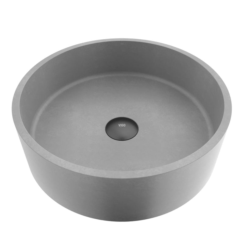 Palermo Gothic 15x15-in Deep Grey Bathroom Sink/Basin with Round Vessel V3577