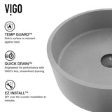 Palermo Gothic 15x15-in Deep Grey Bathroom Sink/Basin with Round Vessel