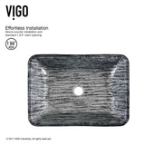 Titanium Glass Slate Grey Bathroom Sink/Basin Set with Niko Faucet and Rectangular Vessel
