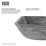 Titanium Glass Slate Grey Bathroom Sink/Basin Set with Niko Faucet and Rectangular Vessel
