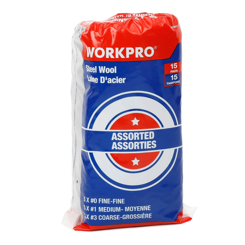 Steel Wool Pads For Multi-Surface Smoothing & Cleaning, Assorted Grade Pack, 15-pk Z683