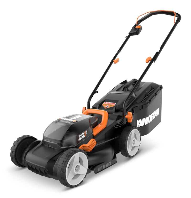 WG934 Power Share 2x20V 2-in-1 Combo Kit, WG779 40V Cordless Mower, 14-in + WG163.9 20V Cordless Grass Trimmer/Edger, 12-in E5101