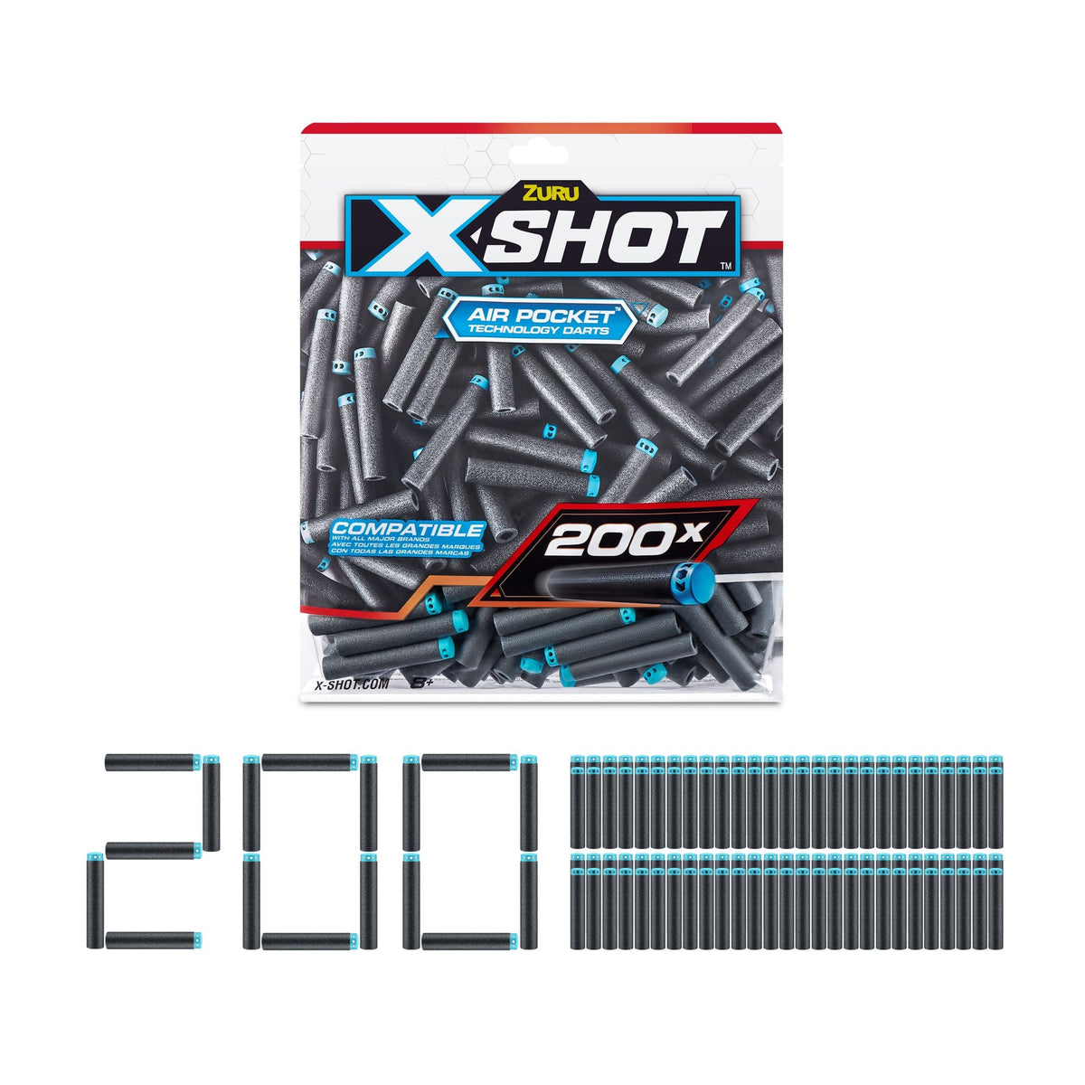 Excel Refill Darts Foilbag, 200-pk, Ages 8+