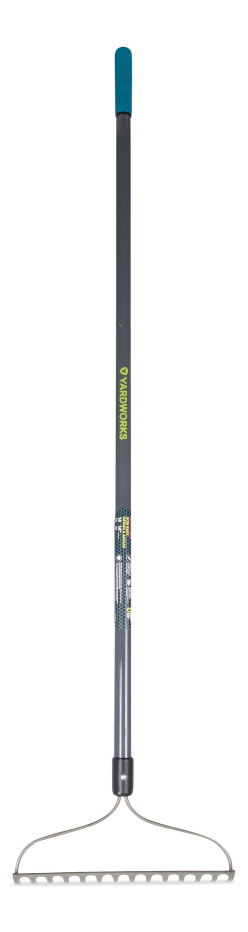 Metal 14-Tine L-Shaped Bow Rake, 60-in, Fibreglass Shaft D872