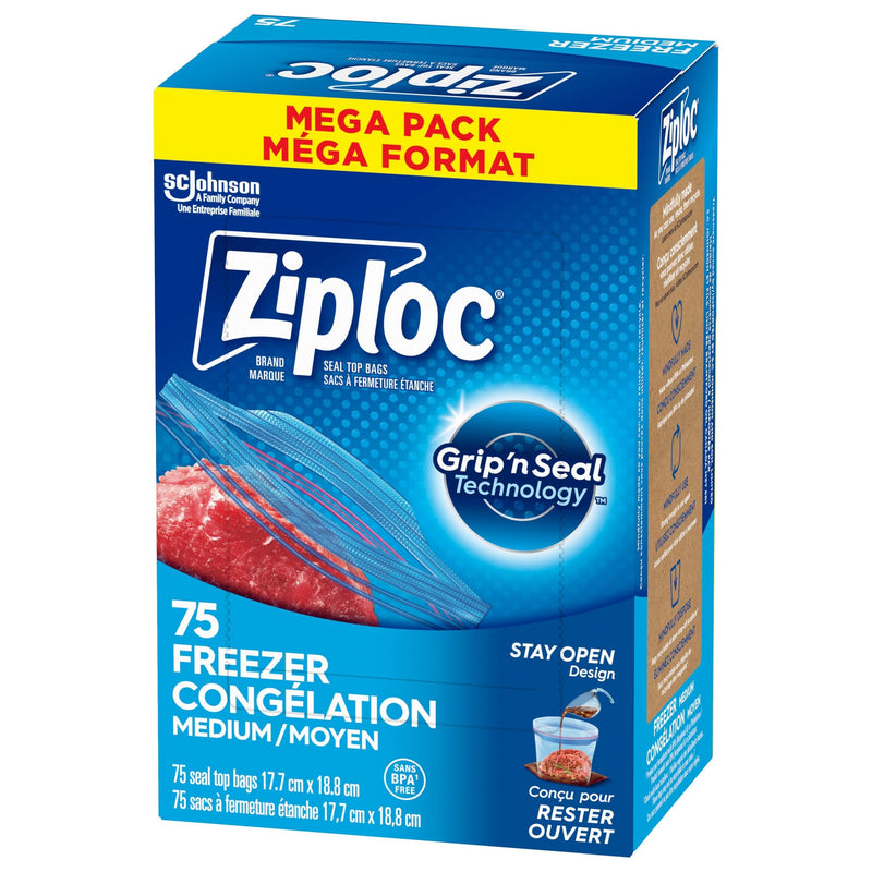 Medium Plastic Freezer Bags Mega Pack, 520-mL, 75-pk N3389